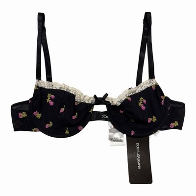 DOLCE&GABBANA Fall Winter 2001 Floral Lace Trim Balconette Bra Top