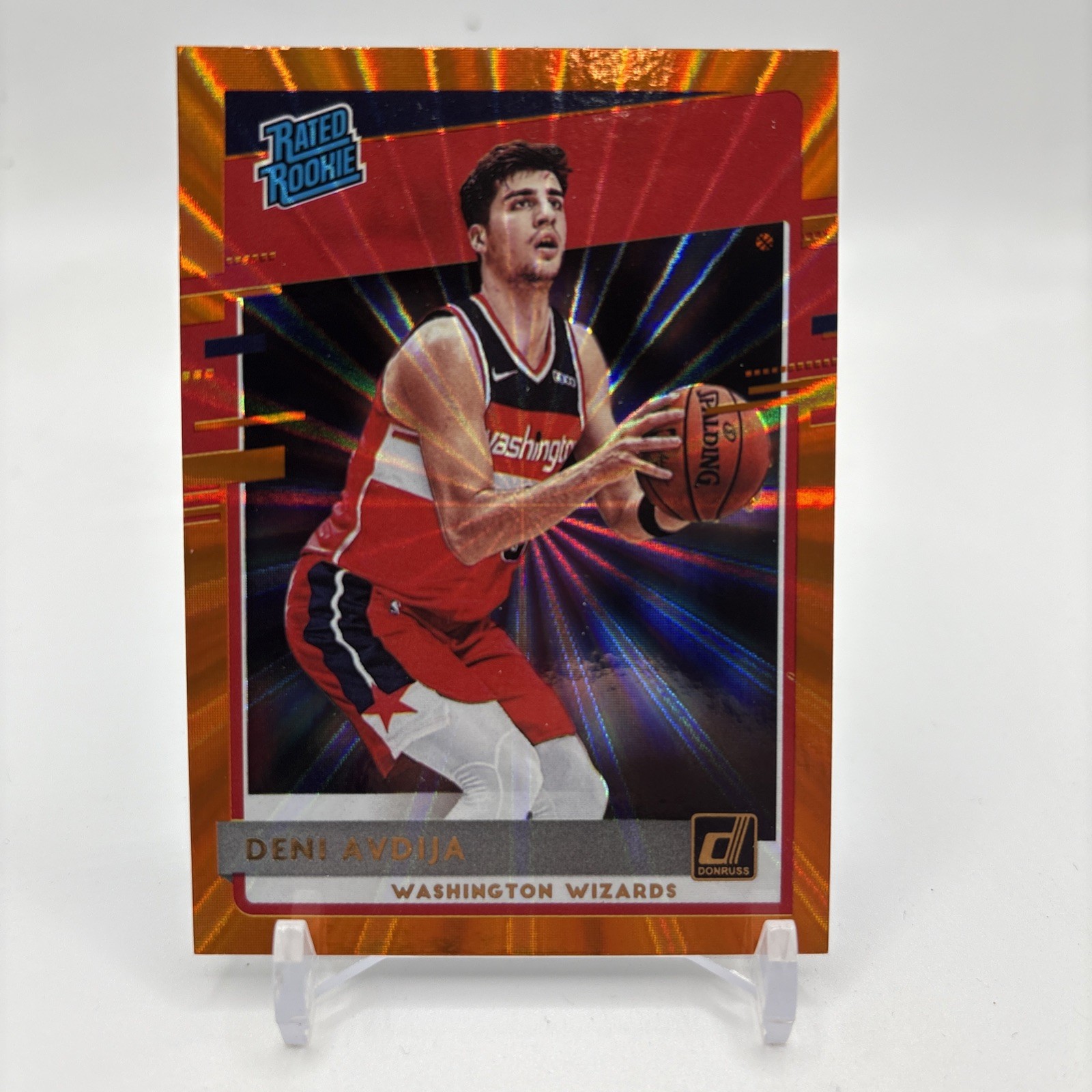 2020-21 Panini Donruss - Rated Rookies Deni Avdija #205 Orange Laser (RC)