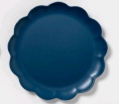 Four (4) Sun Squad ~ FLOWER ~ 10.5'' Dinner Plates ~ Melamine ~ DARK BLUE