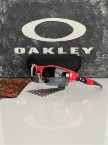 Oakley Flak Jacket XLJ MLB Boston Red Sox Red/Black Iridium Lenses Sunglasses - Afbeelding 1 van 10
