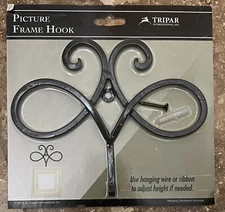 Matte Black Picture Frame & Art Hook - Tripar Inter. - Brand New - 025403573272