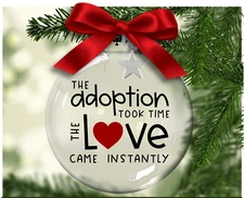 The Adoption Took Time The Love Came Instantly -  Floating Glass Ornament