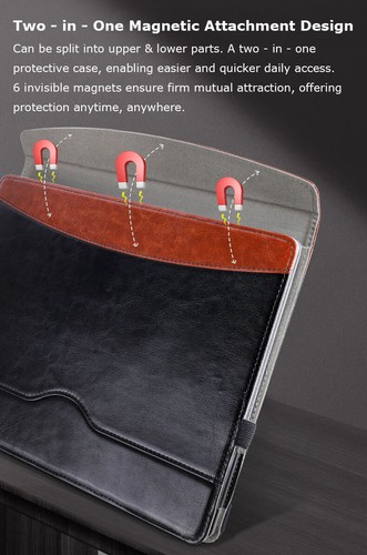 For 13.5" Microsoft Surface Laptop 1/2/3/4/5 PU Case Anti-Fall Protective Cover - Picture 10 of 14