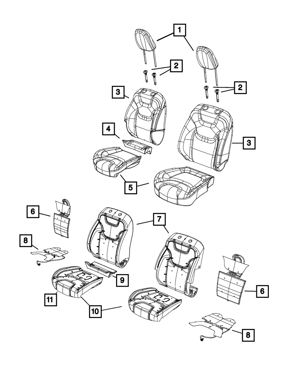 Genuine Mopar Front Seat Cushion Cover Right 6CV48HL1AB
