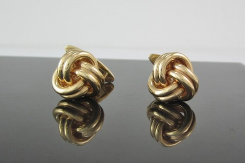 ESTATE STUNNING 14K YELLOW GOLD KNOT-STYLE CUFFLINKS 17.5G APPRAISED $2,279.00 - Picture 9 of 11