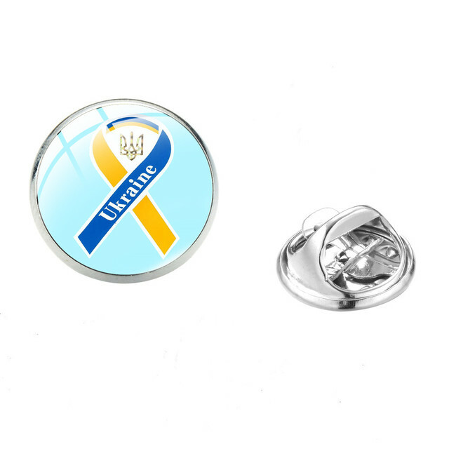 UKRAINE Ribbon PIN, Ukrainian Flag Colors in Awareness ribbon Lapel pin, 1.6cm