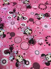 Minnie Mouse Allover Cotton Fabric - 1 Yard Precut 45 Wide.