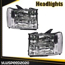Pair Headlights Headlamps Fit For 2007-13 Gmc Sierra 1500 2500hd 3500hd New