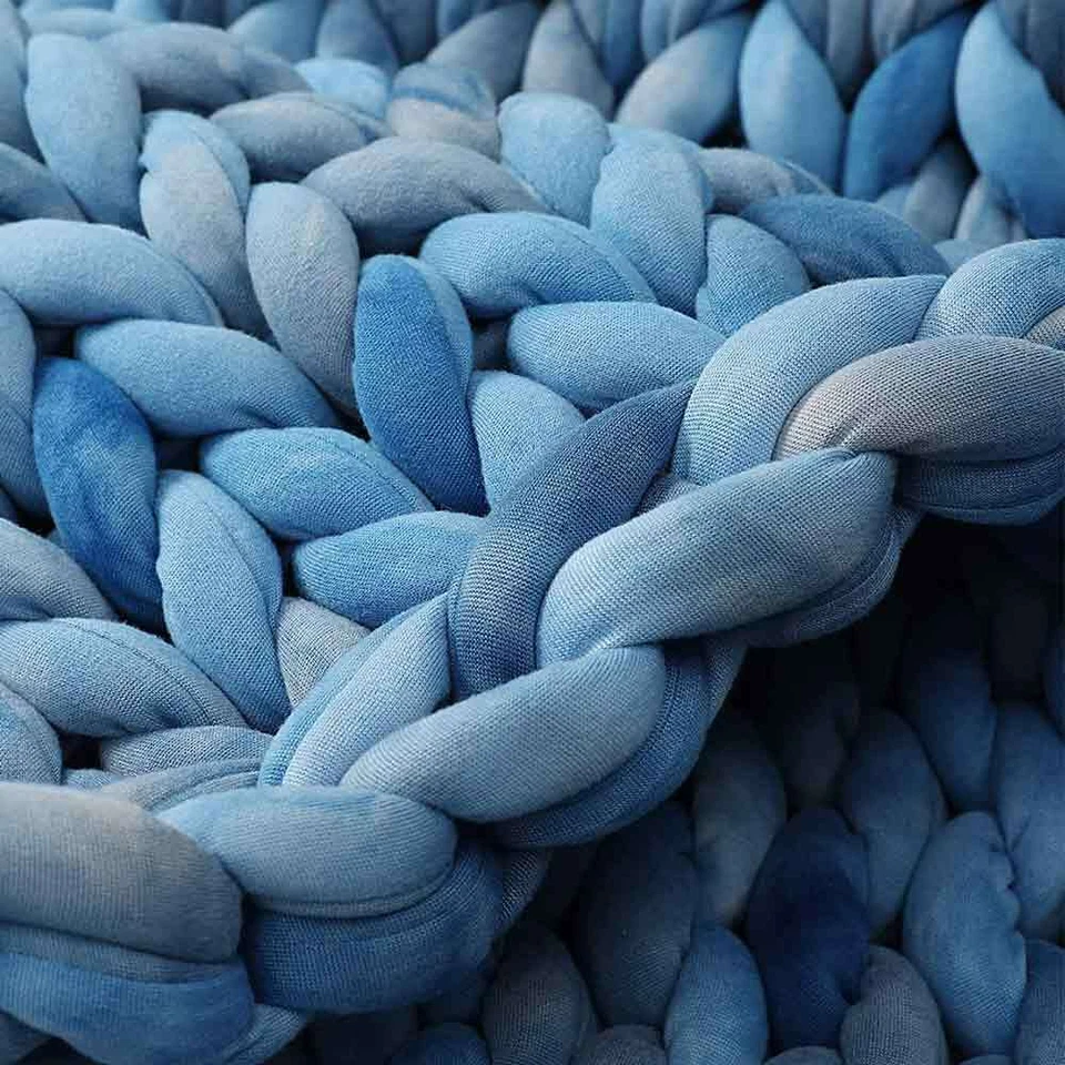 Cobertor de malha YnM pesado, feito à mão robusto de malha ponderado cobertor de arremesso - Imagem 3 de 4