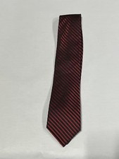 Mens Bruno Piattelli Black Red Stripe Pattern Tie Pure Silk Hand Made NEW