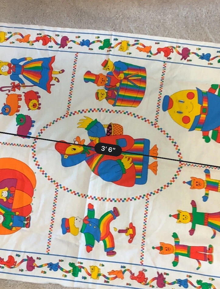 Arco Iris Madre Ganso Humpty Dumpty Rima Infantil Tela Algodón Panel 1.25 Yardas Foto 3 de 4