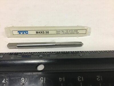 New TTC M4 X 0.50 HSS Hand Tap, 4 Flute, 18-010-038