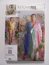 Know Me R11890 One-Piece Swimsuit & Wrap Caftan Cover Up PLUS 28W-38W UC ME2037