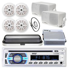 5.25" Marine Speakers, USB Bluetooth Radio, Antenna,Cover, Box Speakers,400W Amp