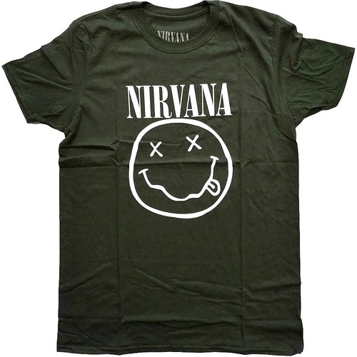 Nirvana Unisex T-Shirt: Weiß Happy Face - Bild 1 von 3