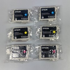 Image of Genuine Epson  Set of 6 Ink Cartridges T0552 T0553 T0554