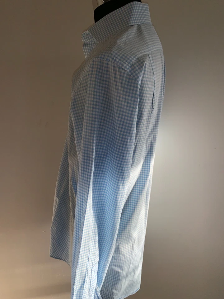 ⭐️ LEDBURY GINGHAM 格子蓝色经典合身正装衬衫 15.5 - 35 ⭐️ — 第 2/4 张图片