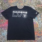 Nike NFL Las Vegas Raiders Shirt Men's Large Black Graphic Short Sleeve Cotton