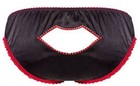 Black bikini w OPEN LIPs in red rhinestones, FUN + FLIRTY — photo 1