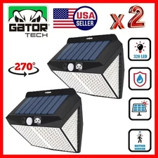 2X Solar Power 320 LED PIR Motion Sensor Outdoor Security Garden Wall Lamp Light