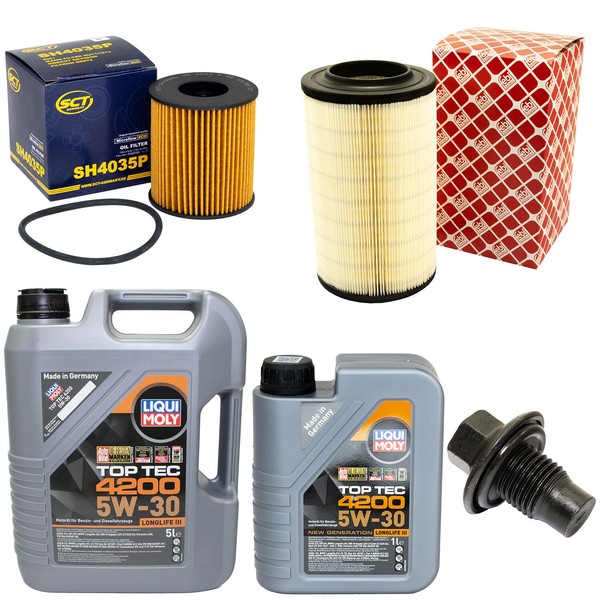 MotoröL Filter Set 5W-30 6 Liter + ÖLablassschraube FüR Citroen Jumper Peugeot-image