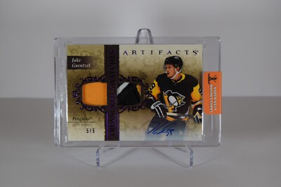 2021-22 Artifacts Treasured Swatches Jake Guentzel Dual 3 Colour Patch Auto 5/5