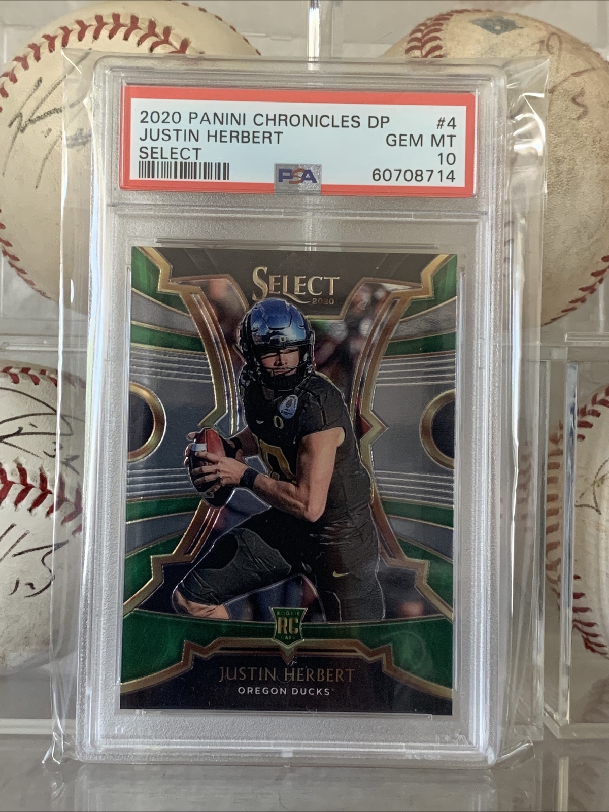 2020 Panini Chronicles DP Justin Herbert RC PSA 10 Rookie #4 Select Chargers ROY