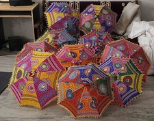 10 pc Indian TRADITIONAL UMBRELLAS WHOLESALE LOT INDIAN PARASOL RAJASTHANI DECOR