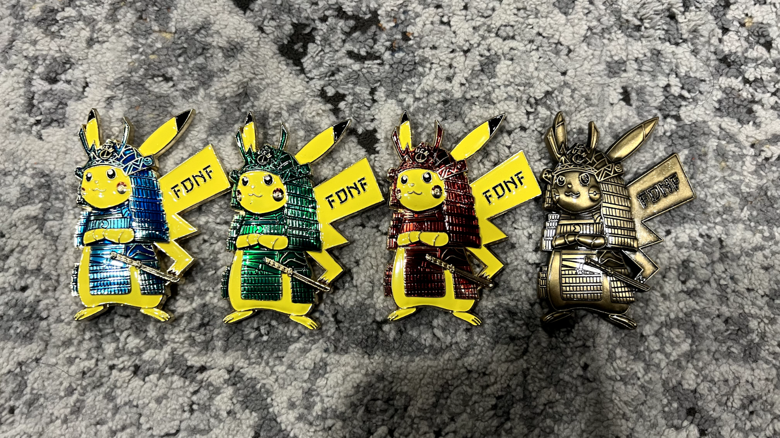 4 Samurai Pikachu Navy Chief CPO Challenge Coins-image