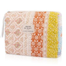 Floral Makeup Bag, Small Cosmetic Bag for Women Girls, Cute Cotton Makeup Bag...