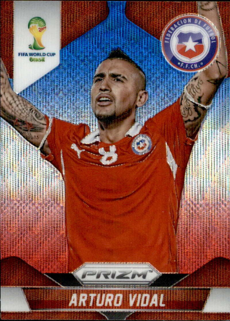 2014 Panini World Cup Prizm Blue and Red Wave Prizms #43 Arturo Vidal Chile