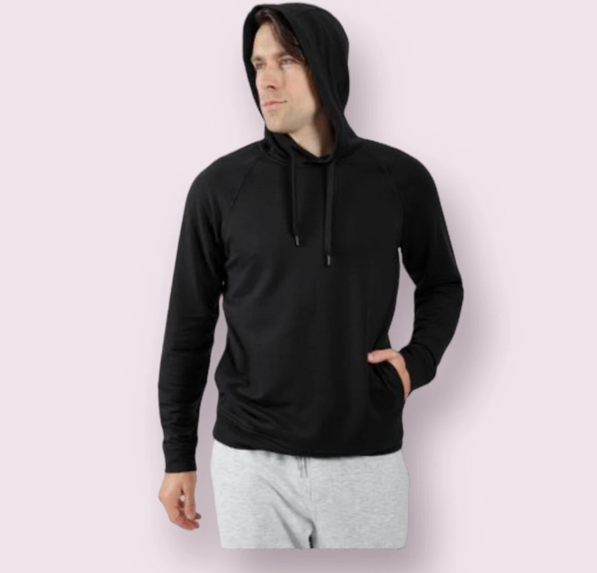 90 Degree By Reflex Men Brushed Hoodie Side Pockets Sweatshirt Size Medium