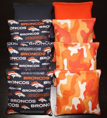 Denver Broncos Cornhole Bean Bags 8 ACA Regulation Corn Hole Bags Tailgate Toss