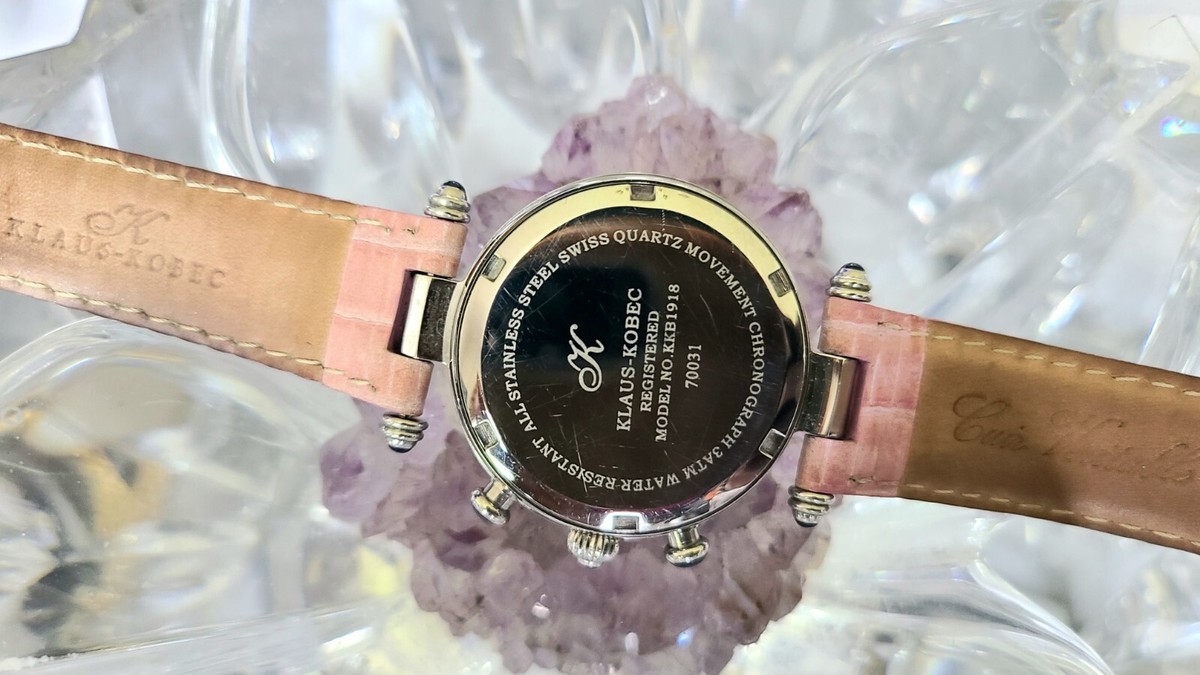Klaus-Kobec Swiss Diamond Mother of Pearl Pink Face Ladies 