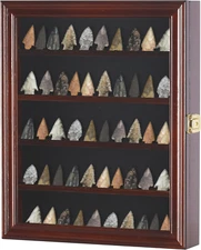 Arrowhead Display Case Native American Shadow Box Wall Mount Cabinet with UV Pro