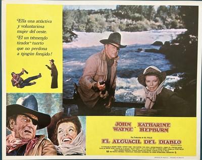 ROOSTER COGBURN John Wayne Katharine Hepburn MEXICAN LOBBY CARD UNUSED 1975