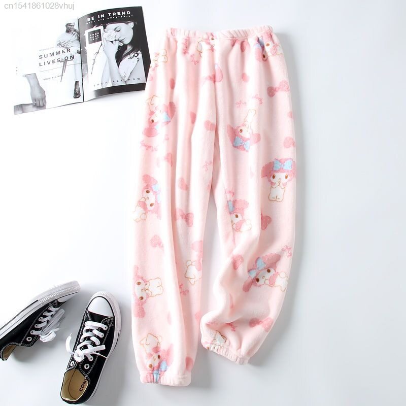 My Melody Fluffy Pajamas Pj Pants Y2k Pink Sleepwear Women My Melody Fluffy Pajamas Pj Pants Y2k Pink Sleepwear Women