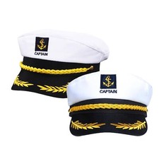 Captain Hat Sailor Skipper Cap Marines Style Costume Accessory Adjustable Yac...