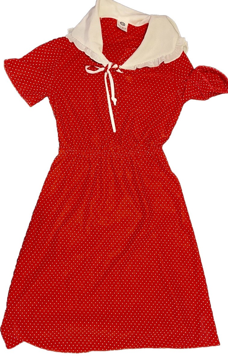 Vintage Women's Dress 10 Red White Polka Dot Retro 50s Classic | eBay