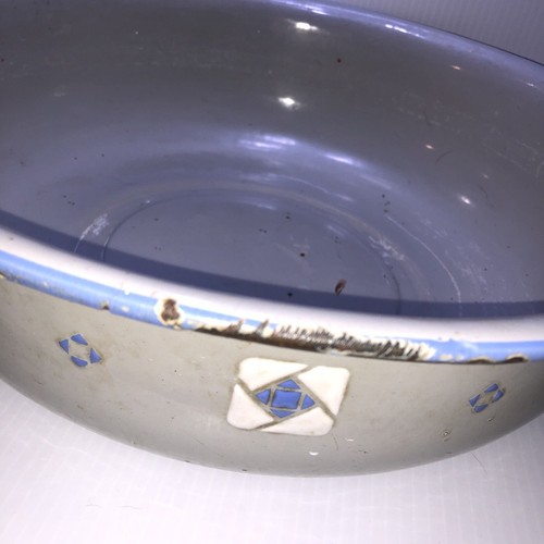 Antique Bavaria 3-pc Enamelware Water Pitcher Bowl Chamber Pot Blue Gray French - 第 5/24 張圖片