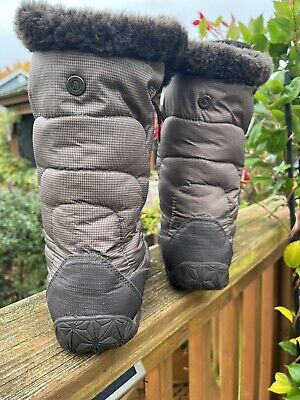The North Face Womens 9.5 Nuptse IV Boots Brown Goose Down Faux