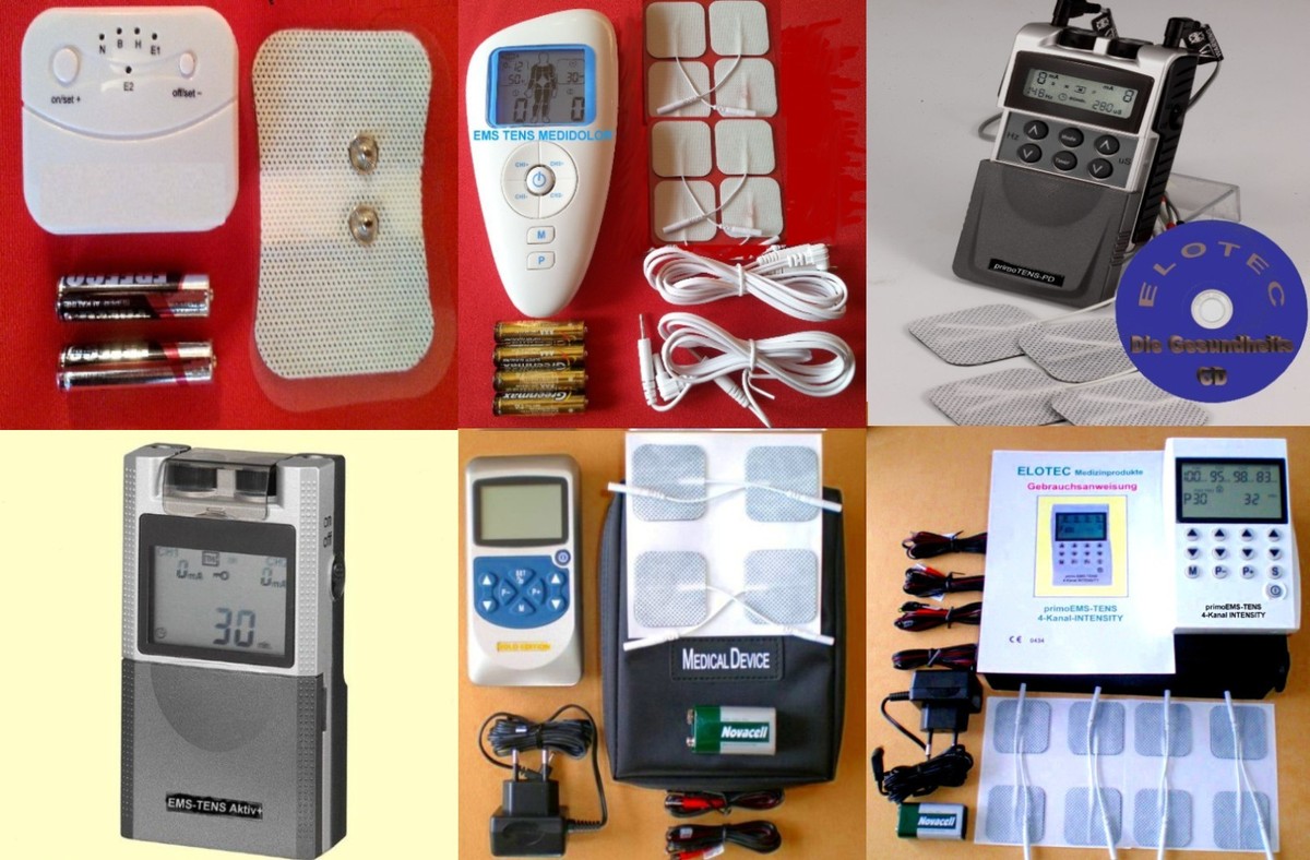EMS TENS Gerät Reizstrom Geräte mit Elektroden Pads Schmerztherapie Muskelaufbau