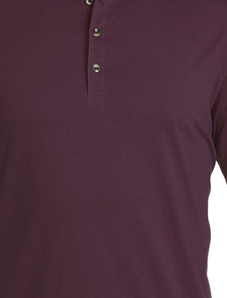 Harbor Bay Wicking Jersey Henley Shirt Size 5XL Color: Fig / Burgundy