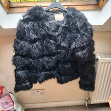 Vera And Lucy Black Faux Fur Coat Size Xl
