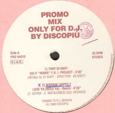 Diverse - PRO 94015 Ita (Tony Di Bart / Workin' Happily / Bombay Children..)