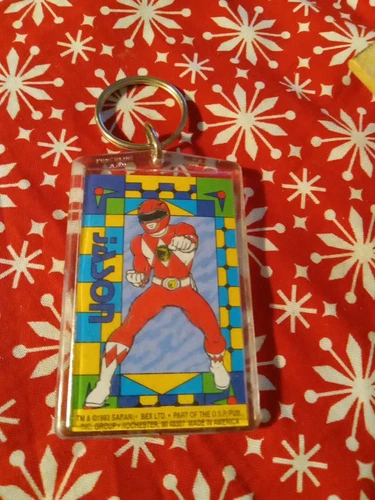 Vintage Power Rangers Red Ranger Jason Key Chain *NICE *