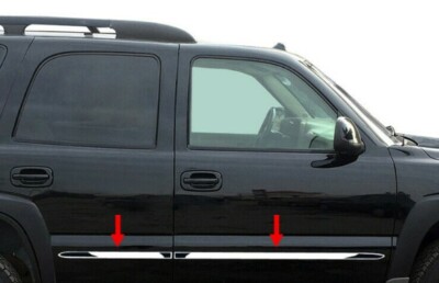 1.5" Flat Stainless Steel Body Side Molding Trim For 1999-2006 Chevy Silverado Crew Cab - Chrome, Self-Adhesive 11 thumbnail image