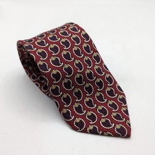 Vintage Brooks Brothers Olive/Red/Blue Floral Foulard Print 100 Silk Neck Tie