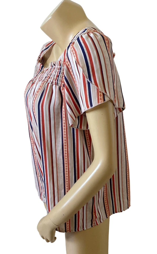 Camisa Top No Limits Mujer Talla XXL (19) Manga Corta Rayas Espalda Cruzada Foto 2 de 4