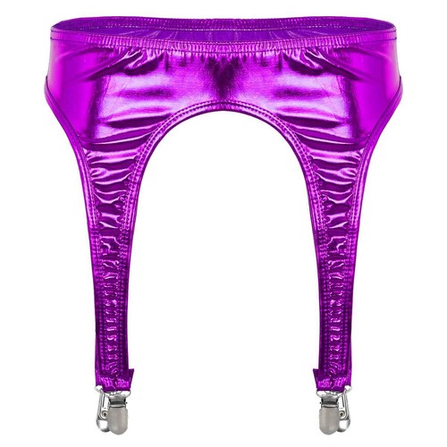 Women's Elastic Waist 4 Metal Clips Suspender Garter Belt Lingerie Punk Harness - Picture 16 of 70
